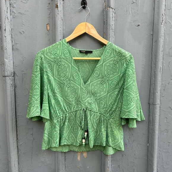 Maje Limaro Graphic-Print Woven Blouse, size 1 (Small) - Picture 6 of 14